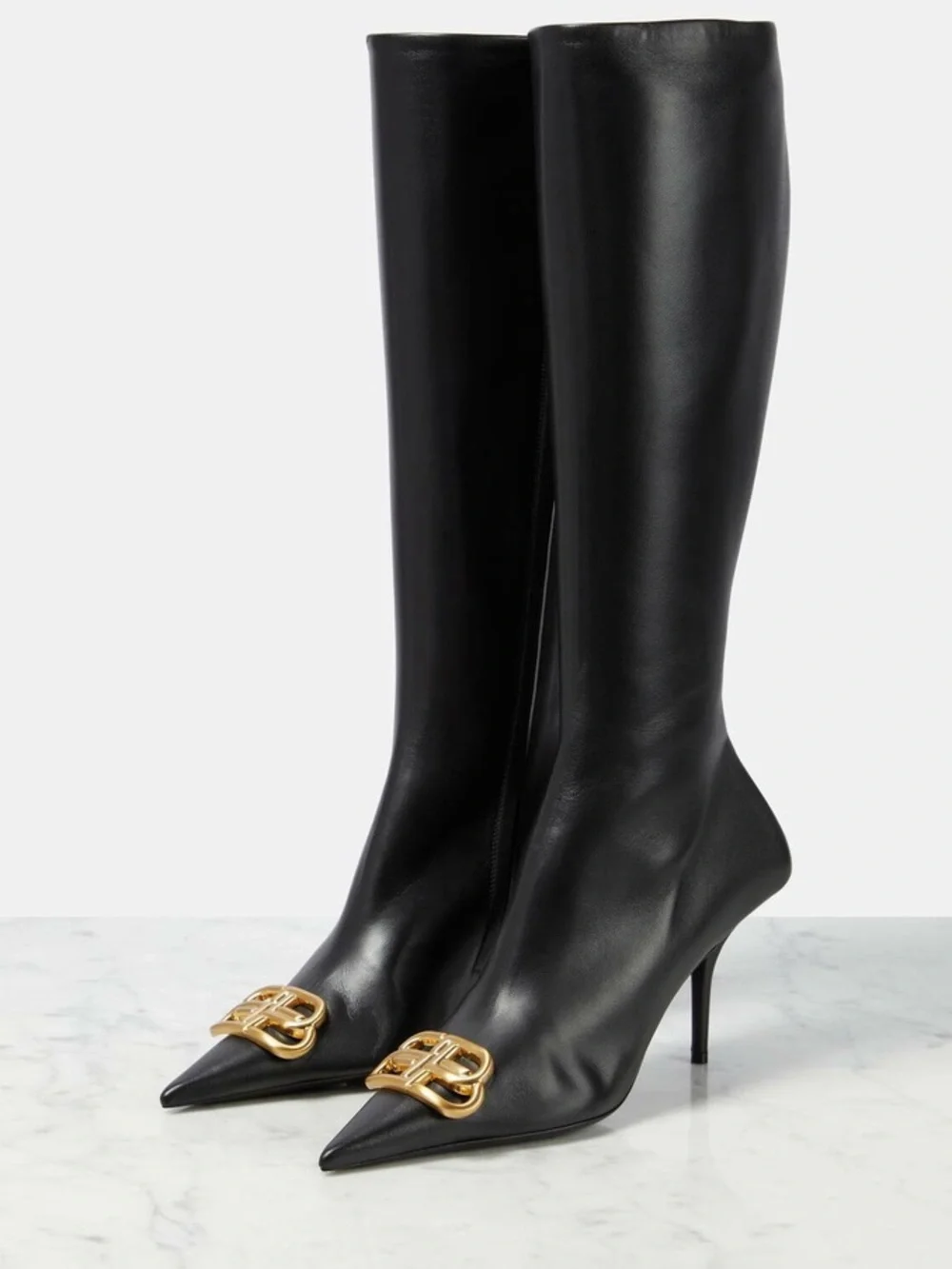 Balenciaga Knife BB leather knee-high boots